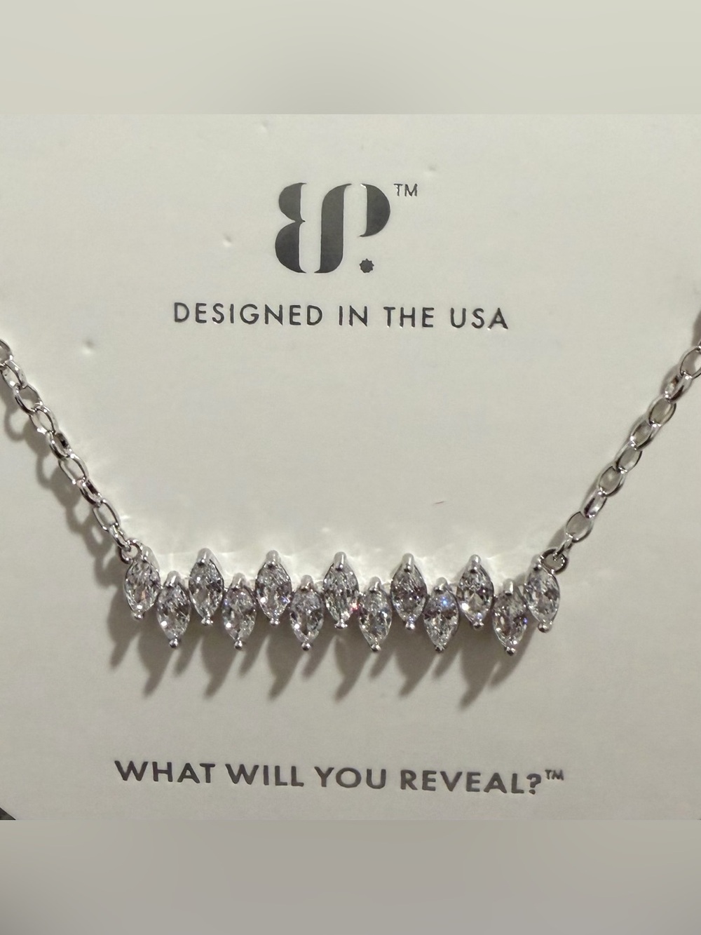 Bomb Party She’s a Daydream Necklace Rhodium Plated 18” + 2.5” Extender Cubic Z
